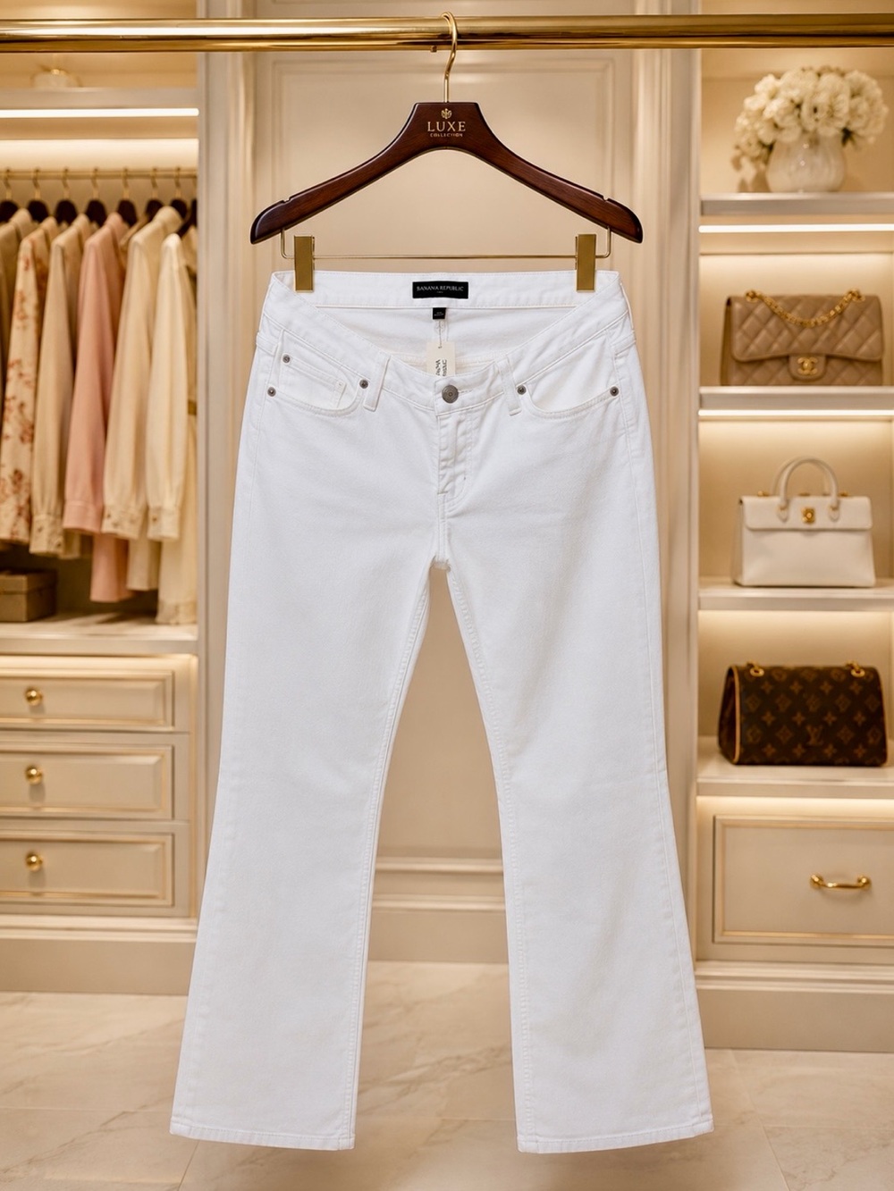 Banana Republic White Flare Jeans - Classic Five-Pocket
